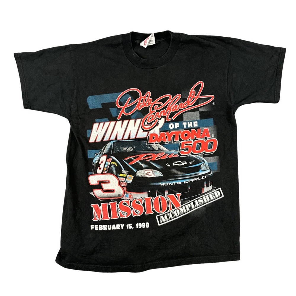 Vintage 1998 Dale Earnhardt‎ Daytona 500 Winner T-Shirt Mens L Black RCR Nascar